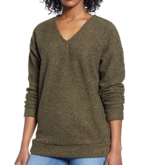Caslon Faux Shearling Teddy Sweater - Picture 1 of 3
